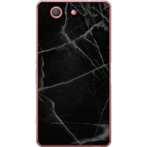 Sony Xperia Z3 Compact Gennemsigtig cover Sort marmor
