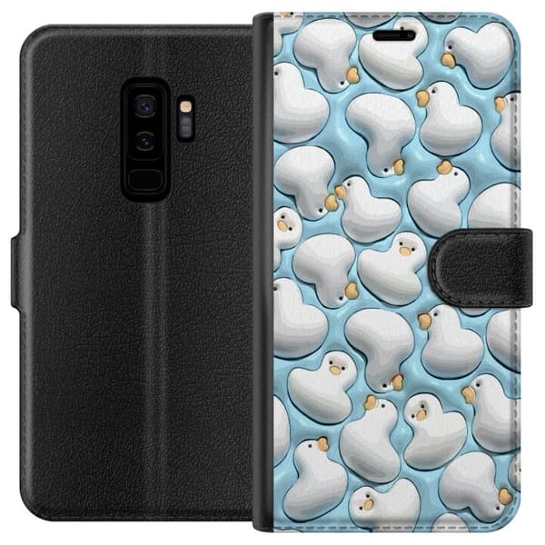 Kompatibelt Plånboksfodral till Samsung Galaxy S9+ Bubbliga Ankor Blå