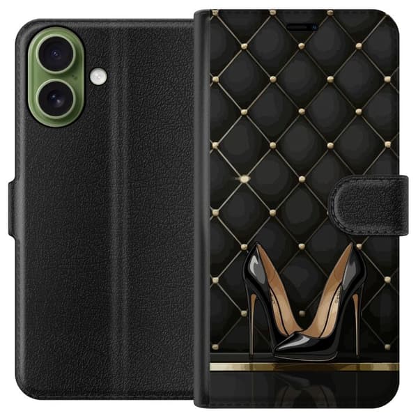 Kompatibel Tegnebogsetui til Apple iPhone 17 Sorte højhælede sko i elegant stil