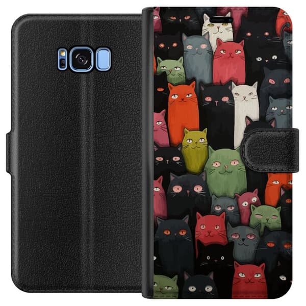 Kompatibelt Plånboksfodral till Samsung Galaxy S8 Katter