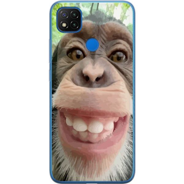Xiaomi Redmi 9C Genomskinligt Skal Chimp Selfie Rolig Grafisk Design Apa Djurmotiv Trend Roligt Motiv Populärt Urban Art Stil