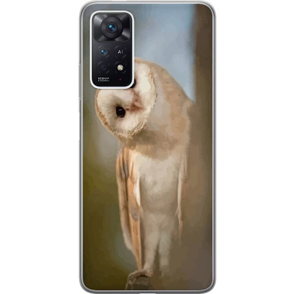 Xiaomi Redmi Note 11 Pro Genomskinligt Skal Uggla Nyfiken Blick Fågelmotiv Skog Natur Grafiskt Design Populärt Motiv Djur Tema Dekoration