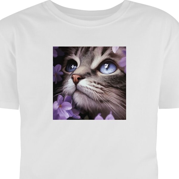 T-shirt til Voksen | Klassisk Voksen T-shirt Katte hvid XXL