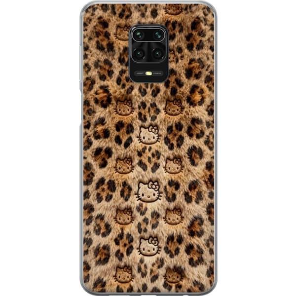 Kompatibelt Mobildeksel til Xiaomi Redmi Note 9S Søtt leopardmønster med katteansikter i leken design brun