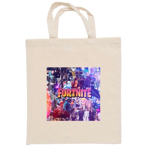 Mulepose | Holdbar Indkøbstaske i Stof Fortnite Beige one size