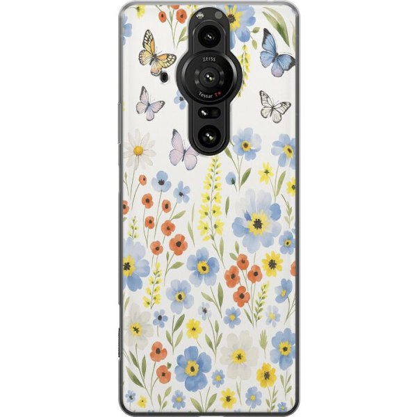 Sony Xperia Pro-I Genomskinligt Skal Sommarblommor