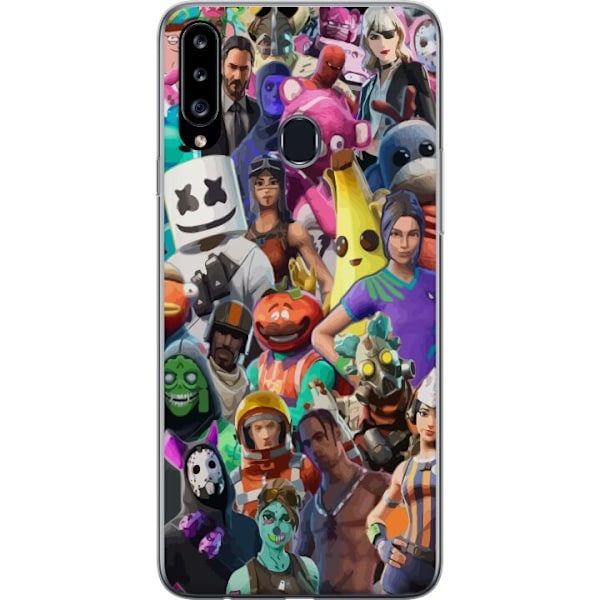 Samsung Galaxy A20s Gennemsigtig cover Fortnite