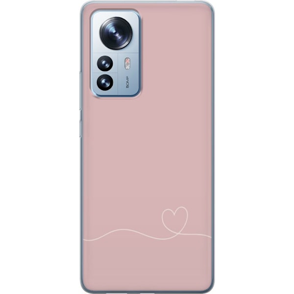 Xiaomi 12 Pro Gennemsigtig cover Lyserød Hjerne Design