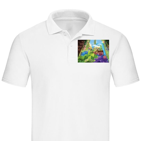 Poloshirt til Voksen | Elegant Poloshirt Minecraft Hvid Lille