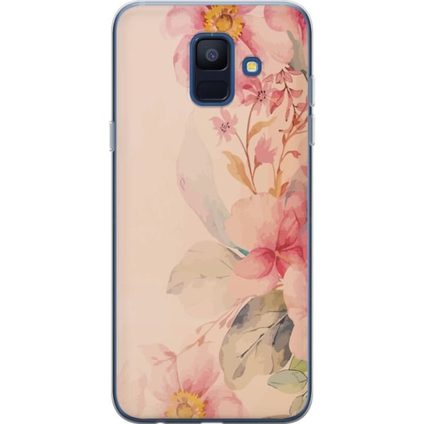 Samsung Galaxy A6 (2018) Genomskinligt Skal Färgglada Blommor