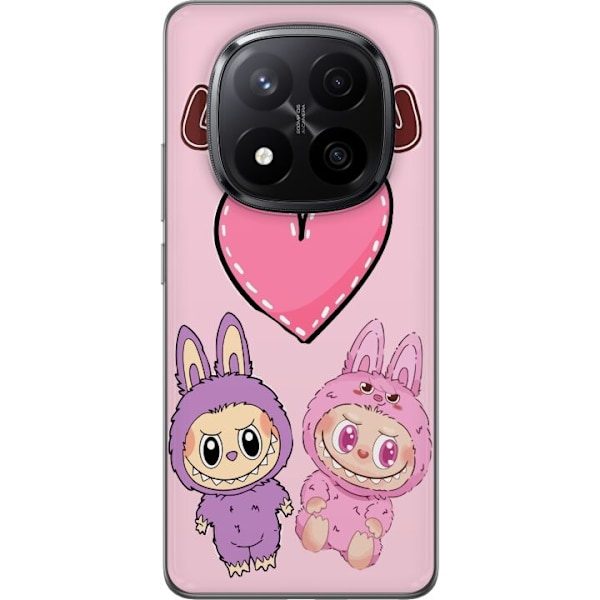 Xiaomi Redmi Note 14 Pro+ Gennemsigtig cover Labubu Pink Monst