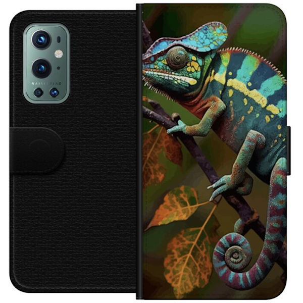OnePlus 9 Pro Lommeboketui Øgle Grafisk Streetwear Design Dyremønster Moderne Urban Stil Populært Motiv Kreativ Kunst Trend
