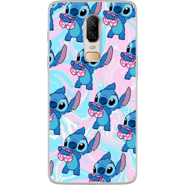 OnePlus 6 Genomskinligt Skal Stitch Retro