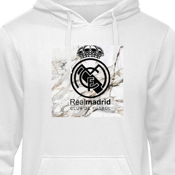 Børne-Hoodie | Blød Hættetrøje til Børn Real Madrid hvid 5-6 År