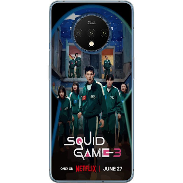 OnePlus 7T Genomskinligt Skal Squid Game Säsong 3 Seriefigurer Populärt TV Serie Motiv Ikoner Spänning Drama Asiatisk Design Trend