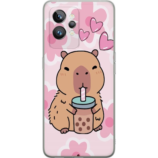 Realme GT2 Pro Läpinäkyvä kuori Kawaii Capybara Sydän Anim