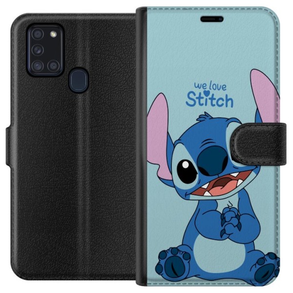 Samsung Galaxy A21s Lompakkokotelo Rakasta Stitch