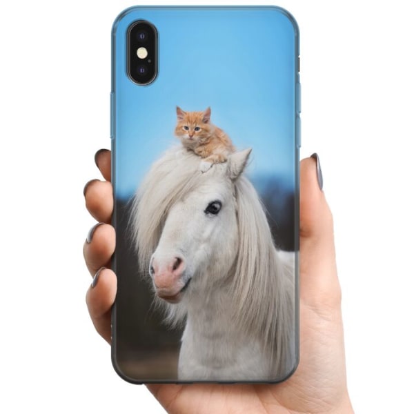Apple iPhone XS Max TPU Mobildeksel Hest & Katt