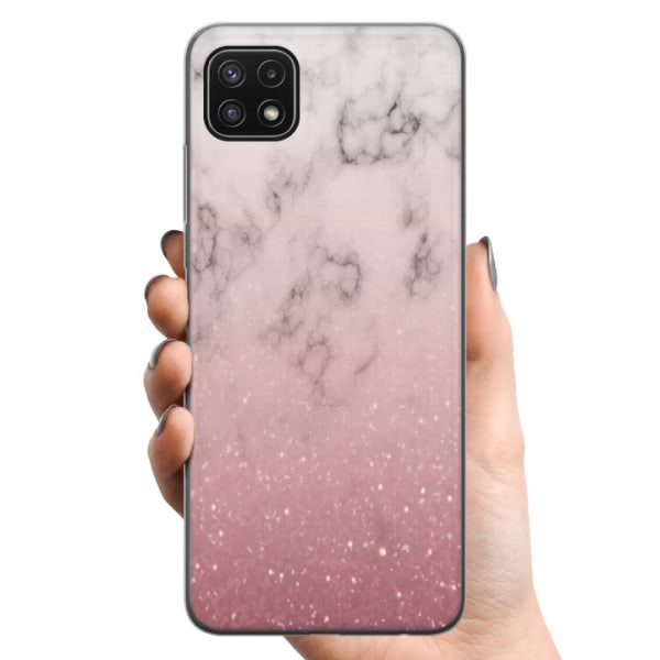 Samsung Galaxy A22 5G TPU Mobildeksel Myk rosa marmor