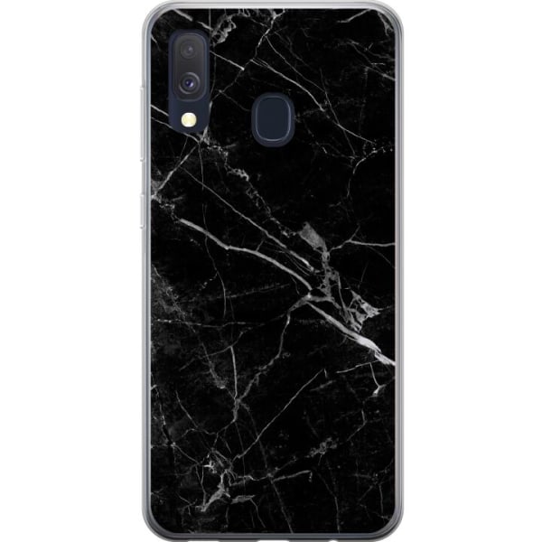 Samsung Galaxy A40 Skal / Mobilskal - black marble