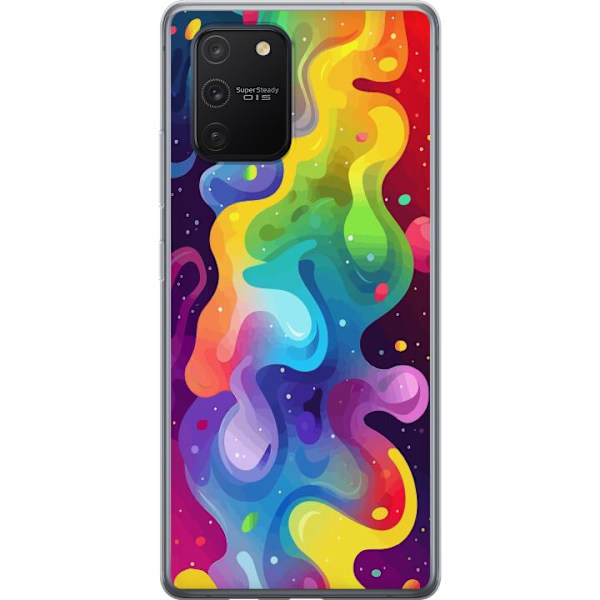 Samsung Galaxy S10 Lite Genomskinligt Skal Color Splash Abstrakt Konst Design Färgstarkt Mönster Modern Populär Väggkonst Grafiskt Trend