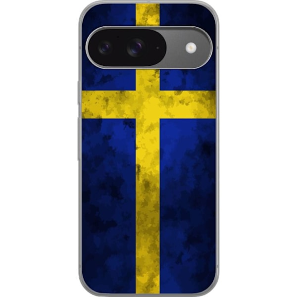 Google Pixel 9 Gjennomsiktig deksel Sverige Flag