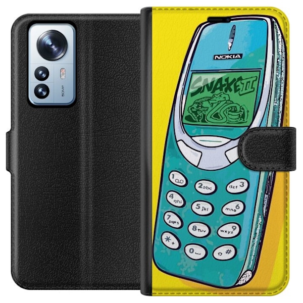 Xiaomi 12 Pro Lommeboketui Nokia 3310, Snake 2, behold sorteri