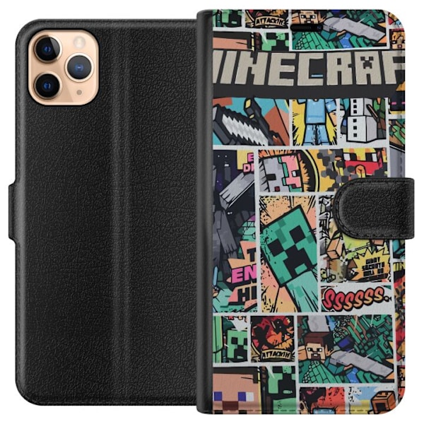Apple iPhone 11 Pro Max Lommeboketui Minecraft Kunsthåndverk