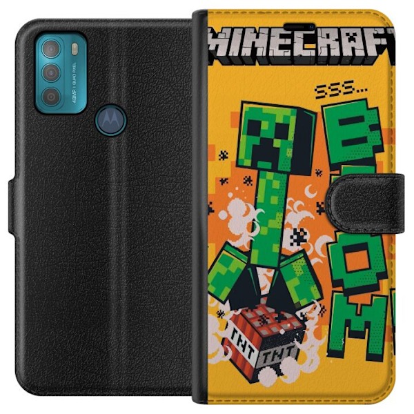 Motorola Moto G50 Plånboksfodral Minecraft Boom