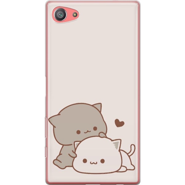 Sony Xperia Z5 Compact Läpinäkyvä kuori Kawaii Söpö Kissa