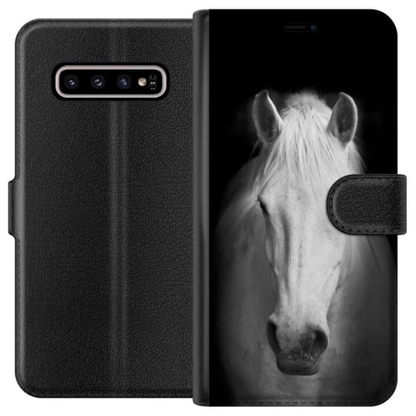 Kompatibelt Lommeboketui til Samsung Galaxy S10+ Hest