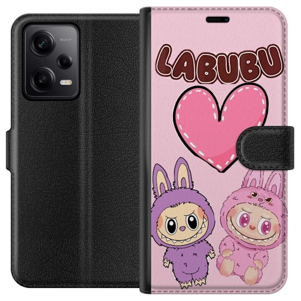 Xiaomi Redmi Note 12 Pro Tegnebogsetui Labubu Pink Monster