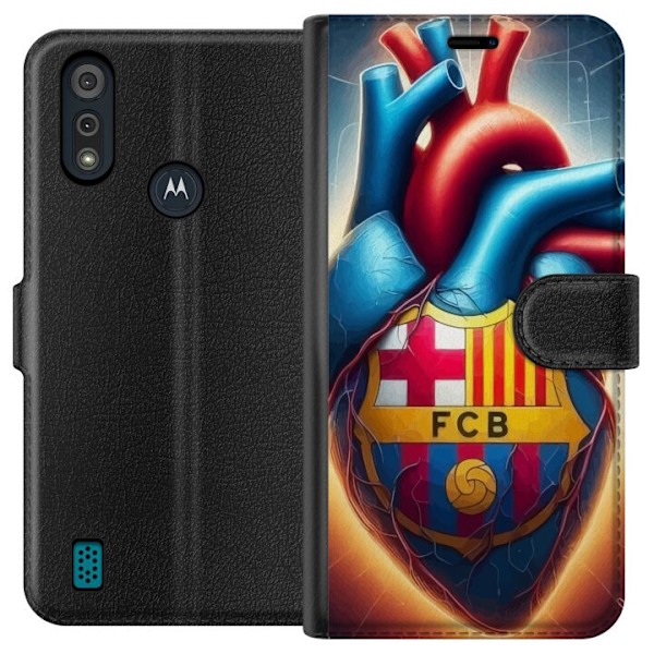 Motorola Moto E6i Lompakkokotelo FCB Sydän