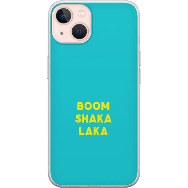 Kompatibelt Mobildeksel til Apple iPhone 13 mini Boom Shaka Laka-text turkis