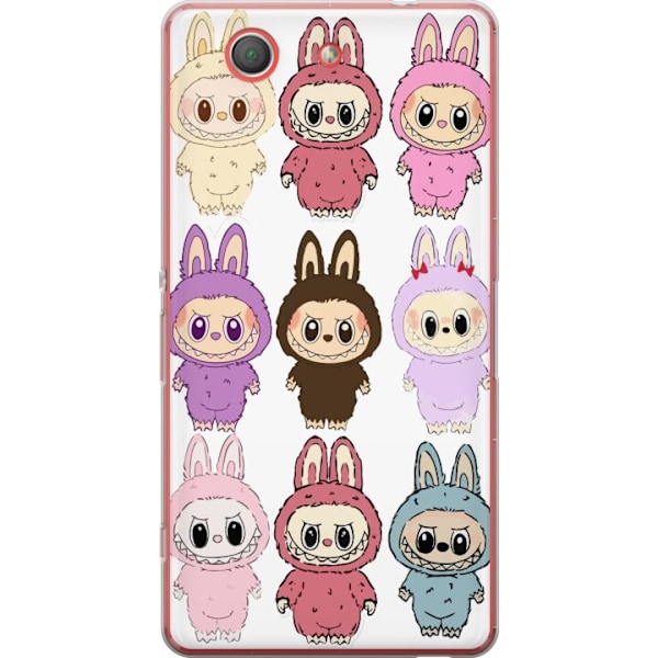 Sony Xperia Z3 Compact Genomskinligt Skal Labubu Pink Monster – Popkonst med Kawaii-touch