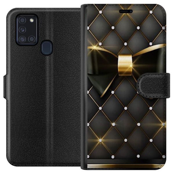 Samsung Galaxy A21s Tegnebogsetui Guldrosen