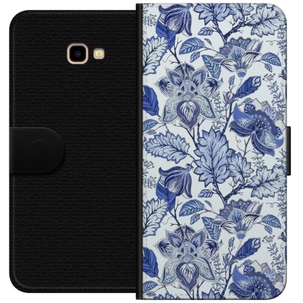 Samsung Galaxy J4+ Plånboksfodral Blommor Blå...