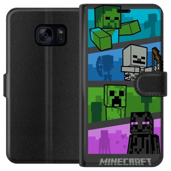 Samsung Galaxy S7 Plånboksfodral Minecraft