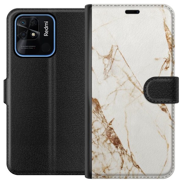 Xiaomi Redmi 10C Plånboksfodral Vit marmor