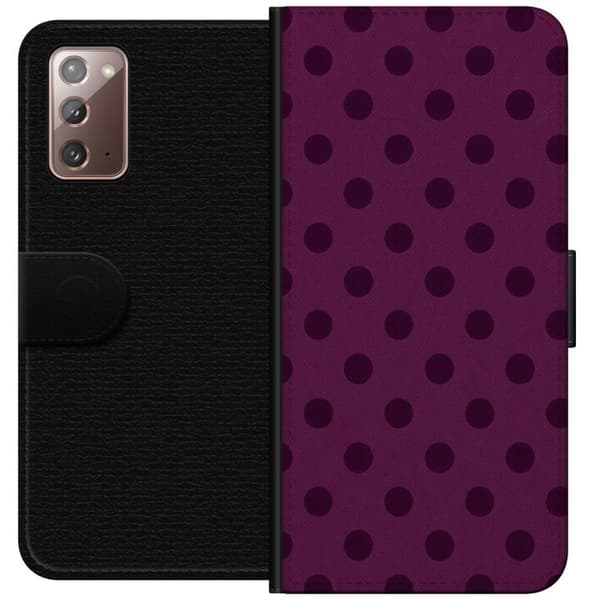 Kompatibelt Plånboksfodral till Samsung Galaxy Note20 Plum Pop Dots lila