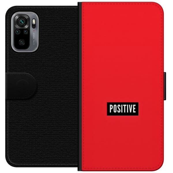 Kompatibelt Lommeboketui til Xiaomi Redmi Note 10S Positive text rød