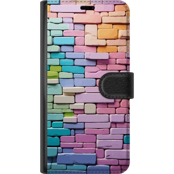 Kompatibel Tegnebogsetui til Samsung Galaxy S20+ Pastelfarvet murstensvæg i bløde nuancer af pink, blå, grøn og gul