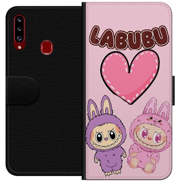 Samsung Galaxy A20s Plånboksfodral Labubu Pink Monster