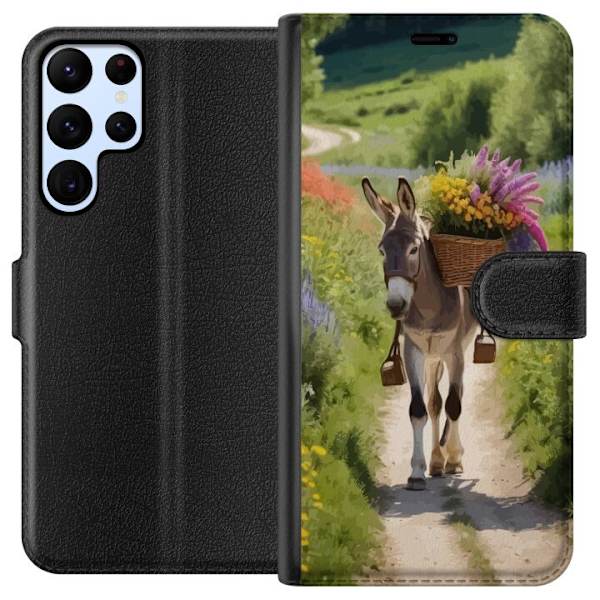 Samsung Galaxy S24 Ultra Tegnebogsetui Æsel Dyremotiv Rolig Design Naturmotiv Populær Dekoration Humor Grafisk Dyretema Eksotisk