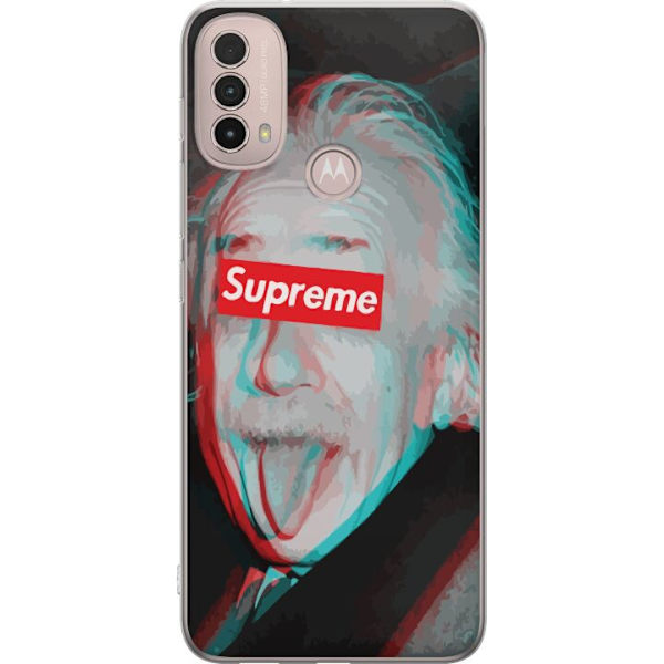 Motorola Moto E40 Läpinäkyvä kuori Supreme Albert Einstein 3D Motiivi Katumuoti Suunnittelu Suosittu Tiede Ikoni Kaupunkitaide