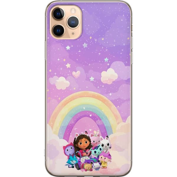 Kompatibelt Mobildeksel til Apple iPhone 11 Pro Max  Gabby og kattevenner under en regnbue blant skyer lila