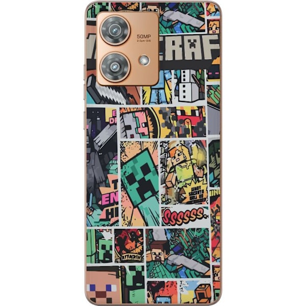 Motorola Edge 40 Neo Gjennomsiktig deksel Minecraft Kunsthåndverk