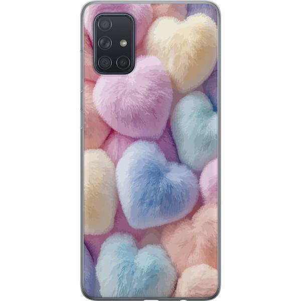 Samsung Galaxy A71 Genomskinligt Skal Hjärtan Kärlek Grafisk Design Romantiskt Motiv Populärt Symbol Grafiskt Mönster Dekoration