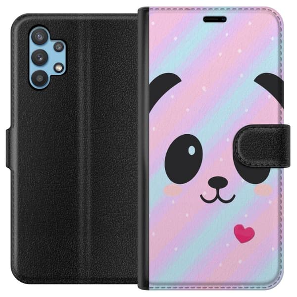 Kompatibel Tegnebogsetui til Samsung Galaxy A32 5G Regnbue Panda