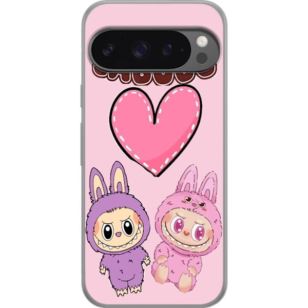 Google Pixel 9 Pro XL Läpinäkyvä kuori Labubu Pink Monster
